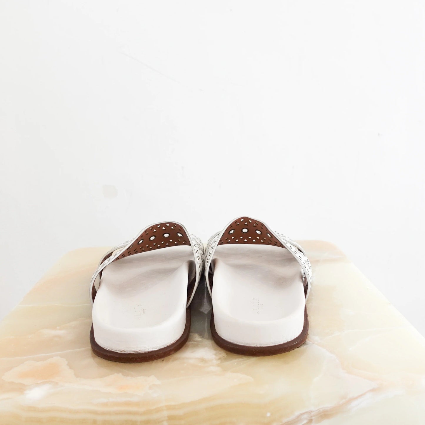 Perforated Sliders in white