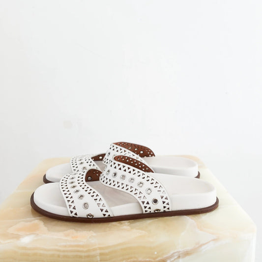 Perforated Sliders in white