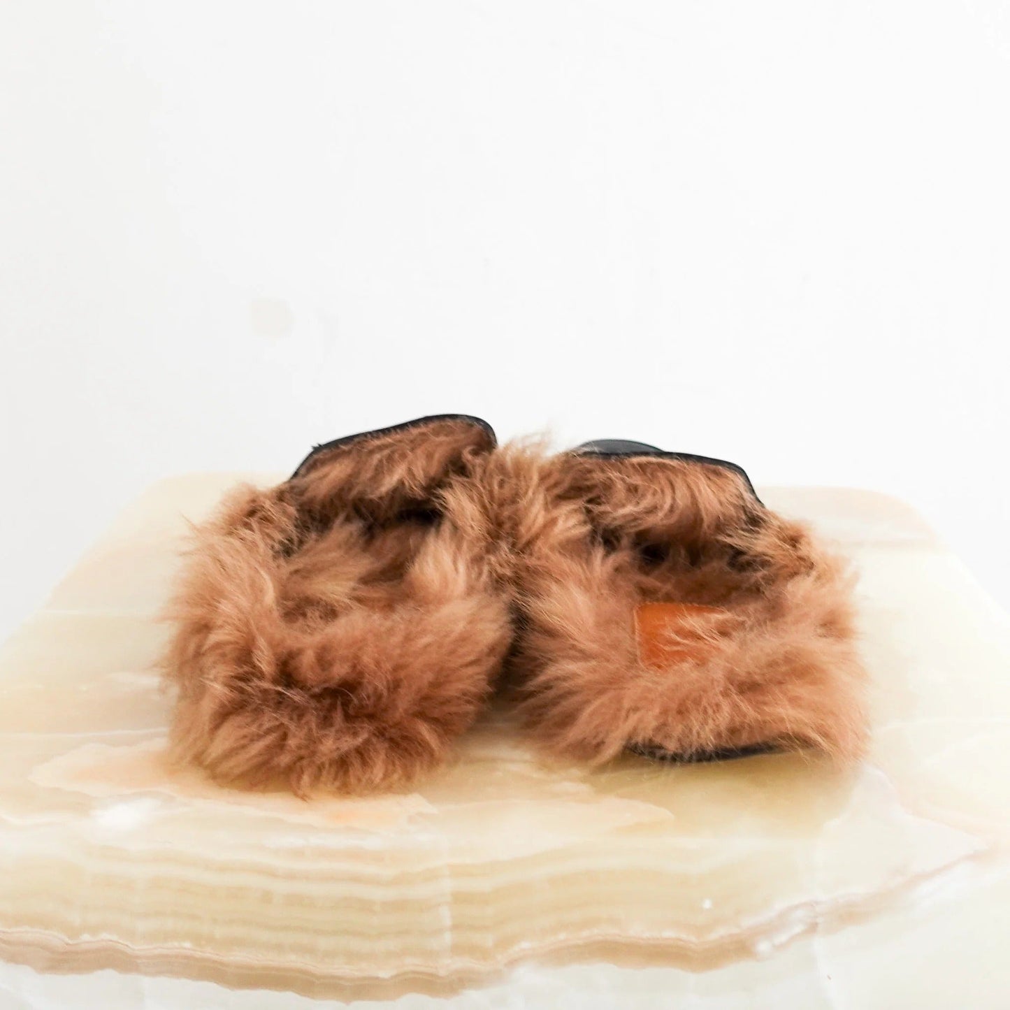 Fur platform shoes