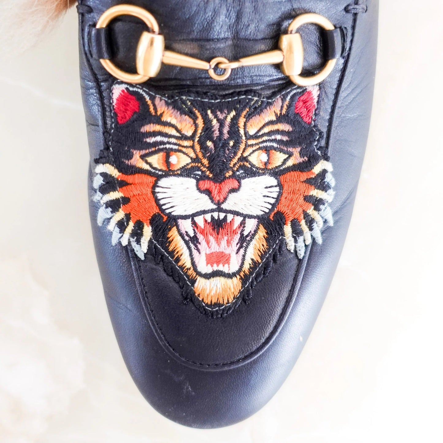 Fur platform shoes